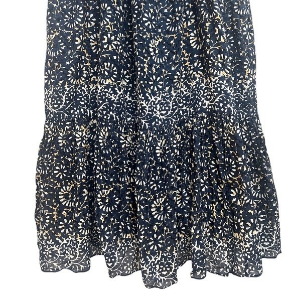 **SOLD* Ulla Johnson Eugenia Midi Dress Floral Vine Print Pockets Tassel Blue XS - Picture 6 of 9